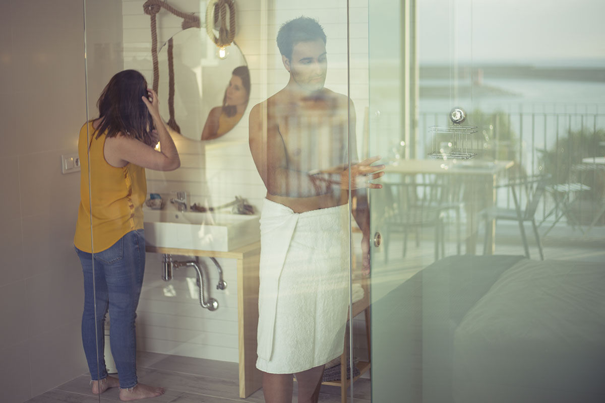 Inspiramar, a loft with a double shower in Benicarló.